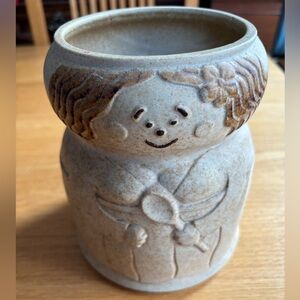 Vintage Pottery Craft USA Grandma Utensil Pot/Cookie Jar (no lid)